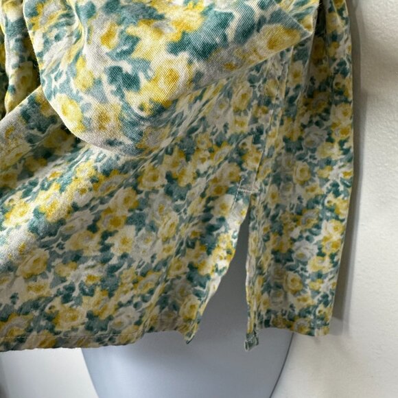 Talbots Blouse Size 16W Petite Floral Sleeveless Green Yellow - Picture 5 of 8